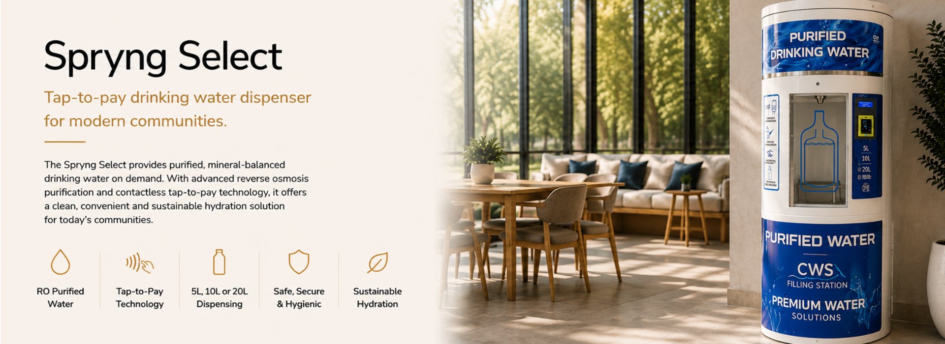 Spryng - Water Reimagined. Pure Water, Refined Living. Advanced Reverse Osmosis systems - Select-Product-Hero-Full